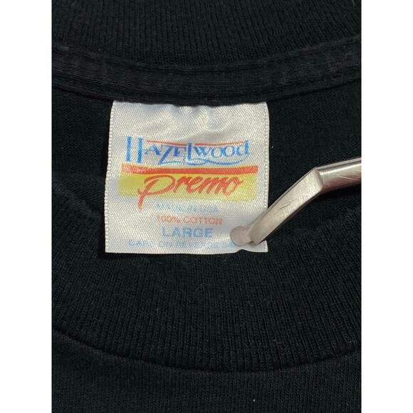 VTG 90s Hazelwood Eagle Scenic T-Shirt Adult Large Black Double Sided Print USA - Picture 7 of 13